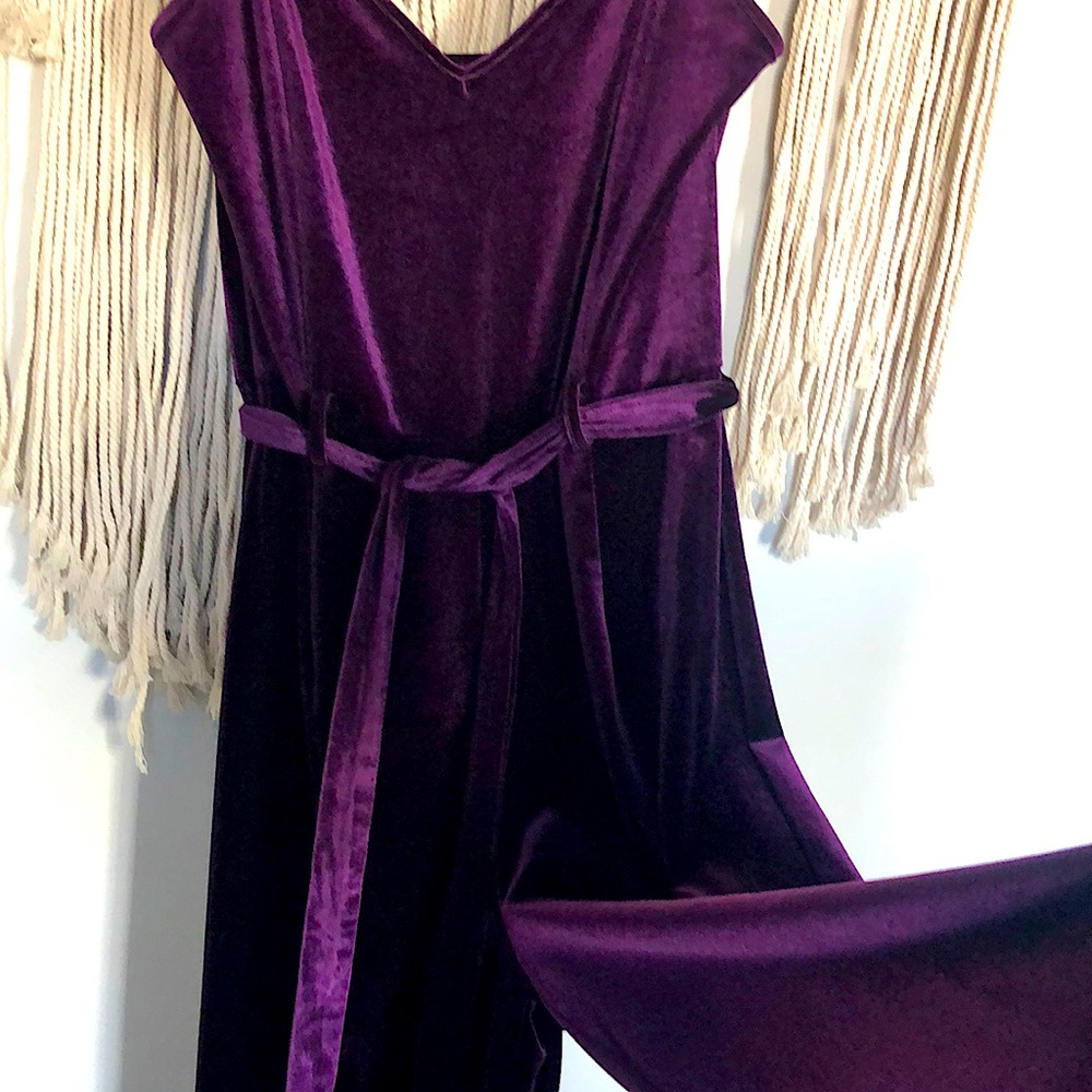 Purple Velvet Jumpsuit